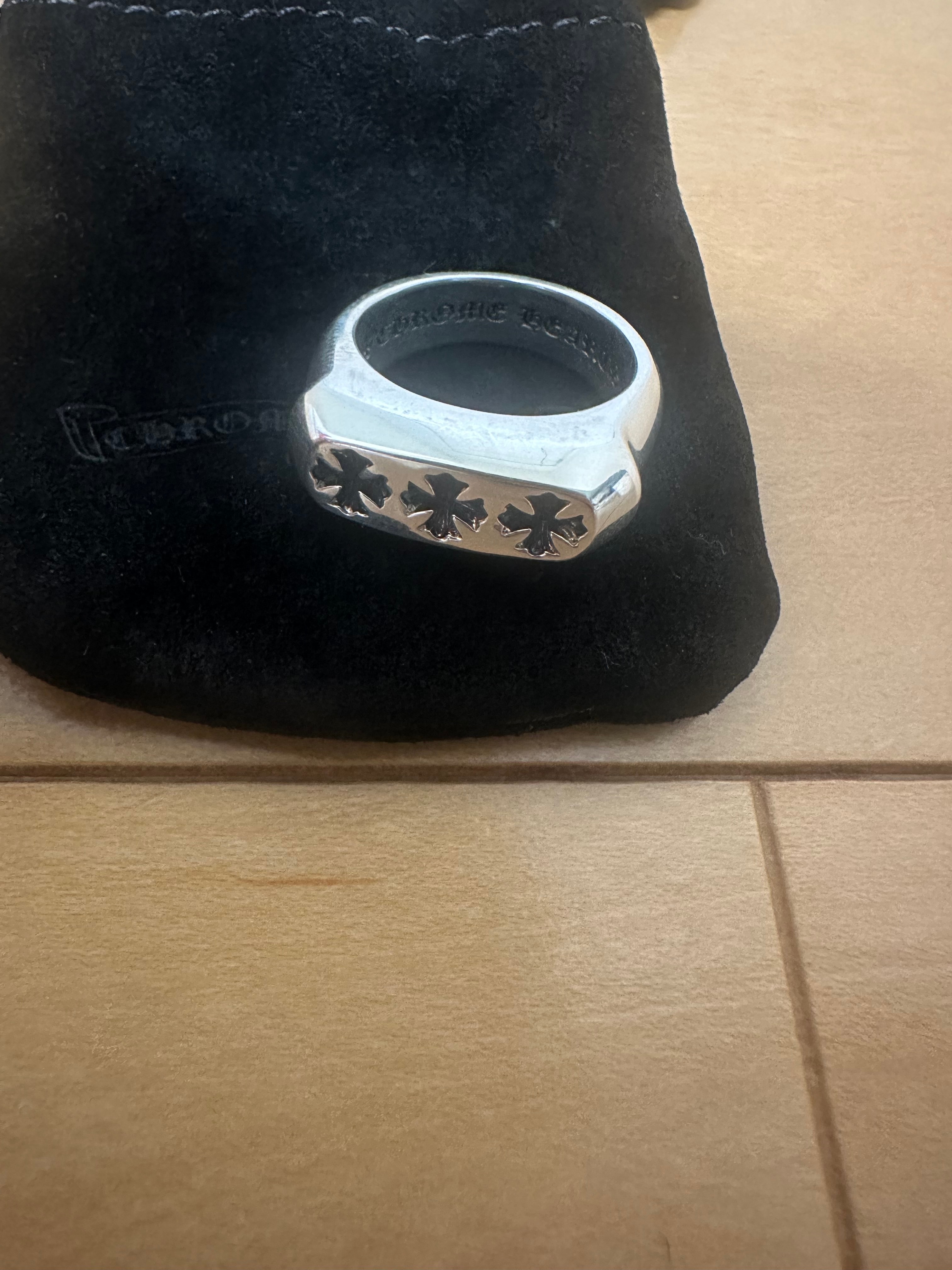 Chrome Hearts 22K Lil PJ 3CH Plus Ring "Silver"