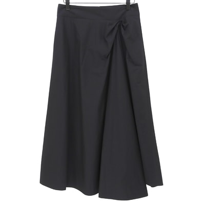 セオリーリュクス 美品 HARVEY タックデザイン ロングスカート レディース ブラック 38 24SS 38