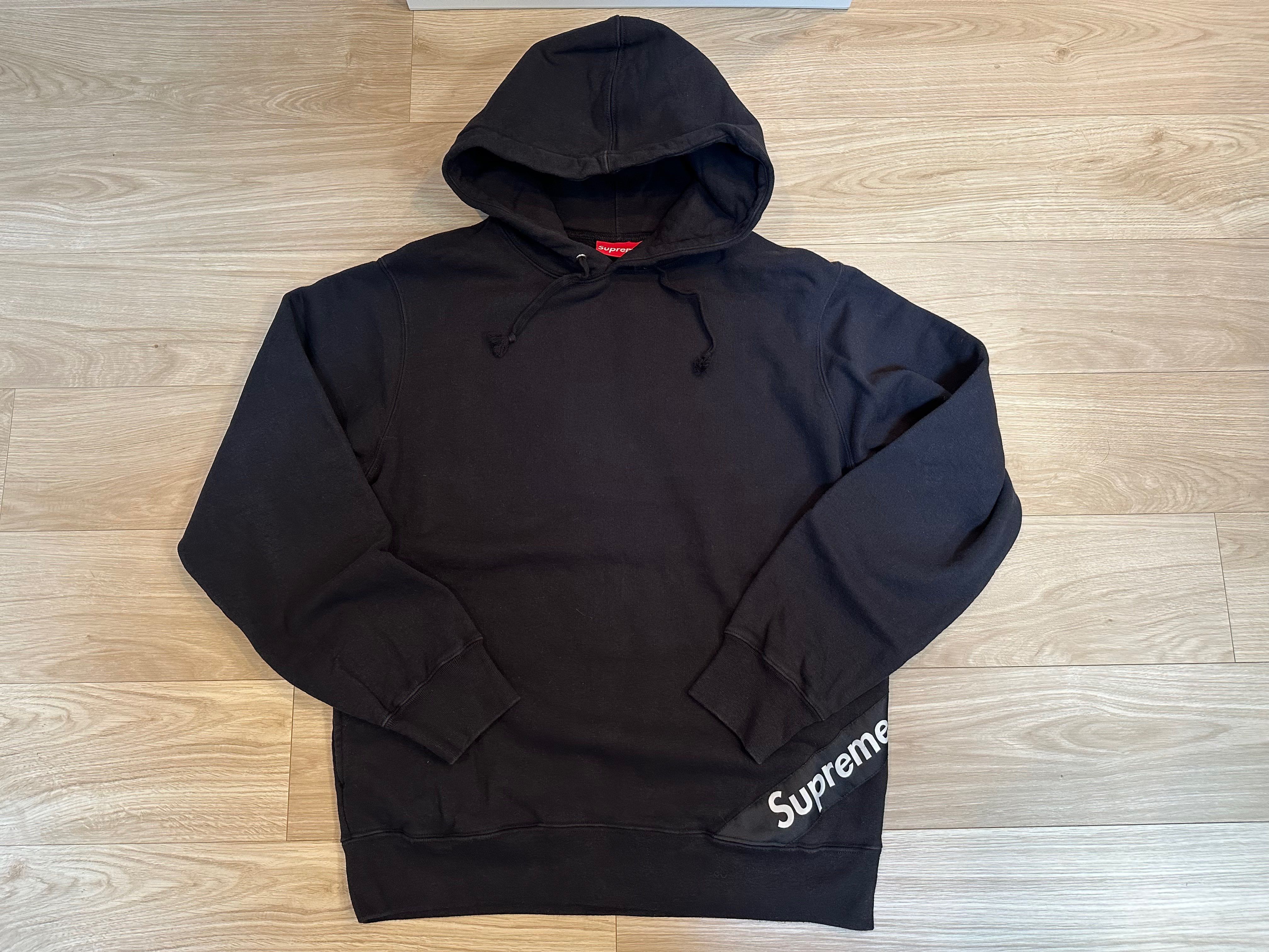 Supreme Corner Label Hooded Sweatshirt "Black"
