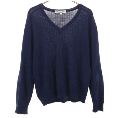 Christian Dior PRET-A-PORTER クリスチャンディオール プレタポルテ 90s オールド 長袖 ニット L ネイビー