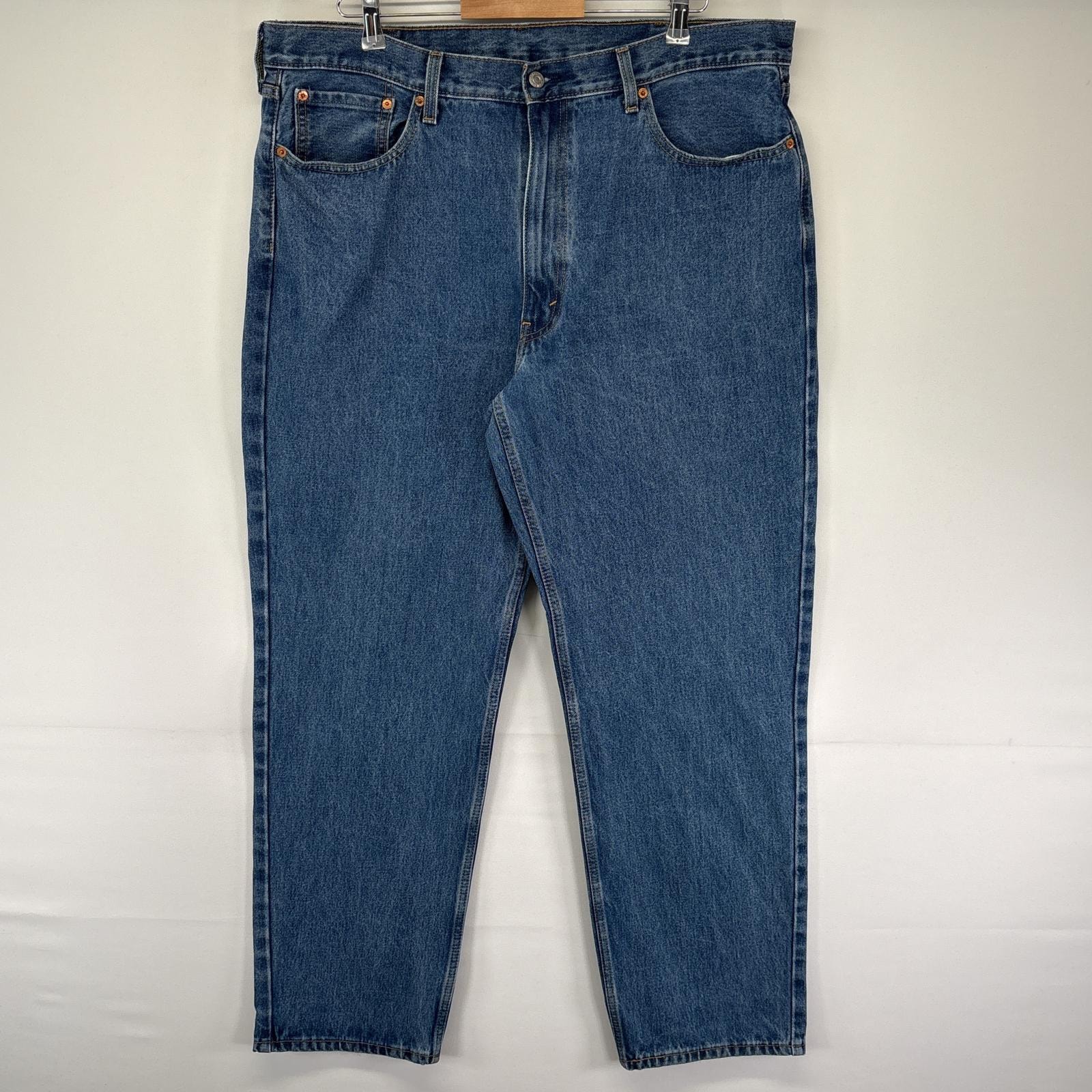 古着 リーバイス Levi's デニムパンツ 550 テーパード 5ポケット ジーンズ ジーパン 色落ち ヒゲ 長ズボン w40 L32  ブルー メンズ