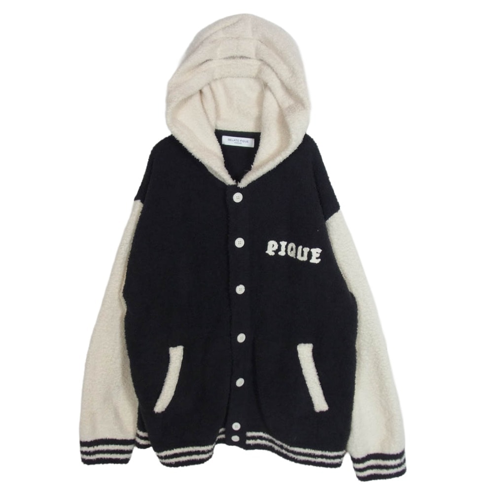 gelato pique ジェラートピケ カーディガン PMNT235917 French Bulldog Blouson フレンチブルドッグ ジャガード ブルゾン ブラック系 L【中古】