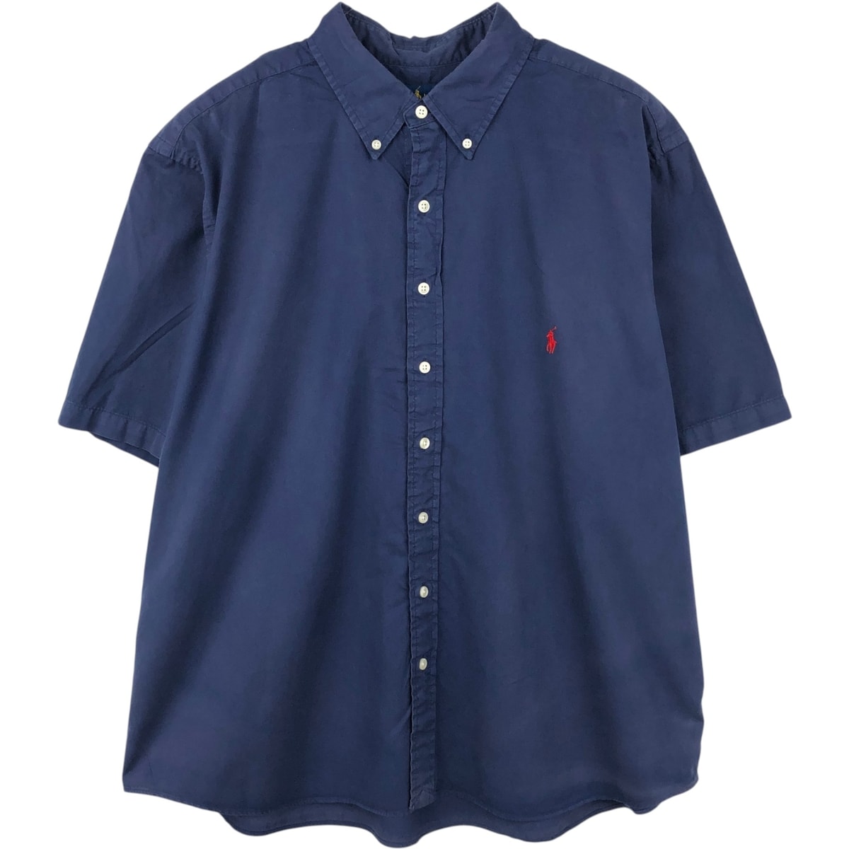 古着 ラルフローレン Ralph Lauren FEATHER WEIGHT TWILL 半袖 ボタンダウンシャツ メンズXL相当/eaa660623