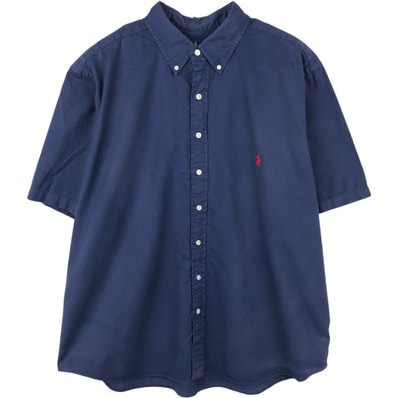 古着 ラルフローレン Ralph Lauren FEATHER WEIGHT TWILL 半袖 ボタンダウンシャツ メンズXL相当/eaa660623