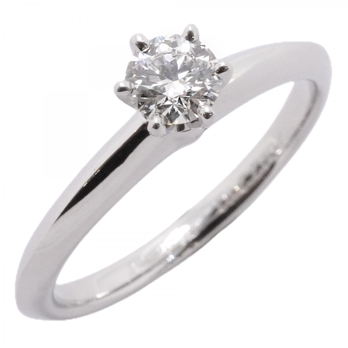 【6jfb0139】ティファニー リング ソリティア 1PD Pt950 プラチナ ダイヤモンド 0.22ct 8号【中古】レディース