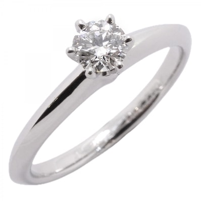 【6jfb0139】ティファニー リング ソリティア 1PD Pt950 プラチナ ダイヤモンド 0.22ct 8号【中古】レディース