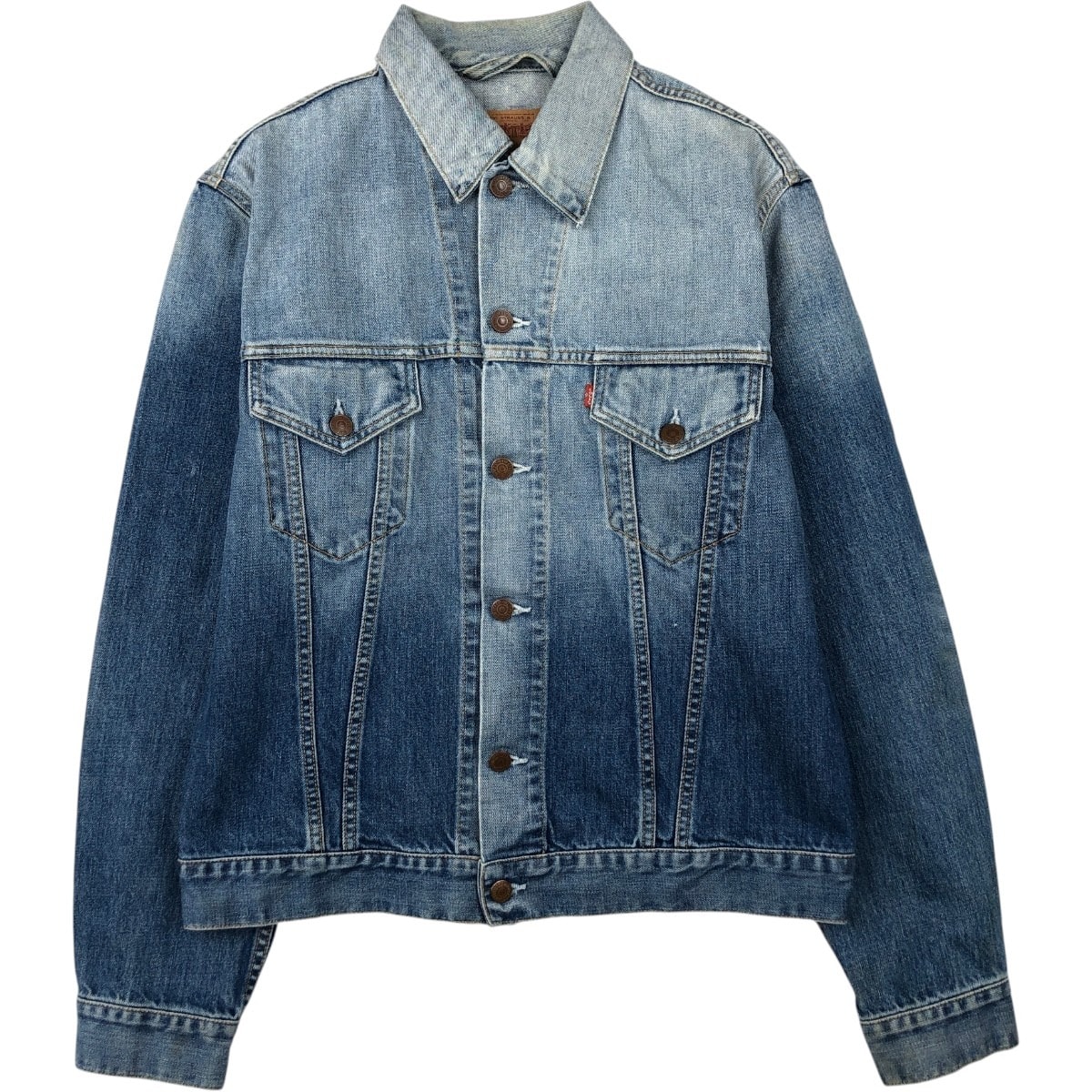 古着 リーバイス Levi's 70500-0487 ユーロモデル 無地 デニムジャケット Gジャン トルコ製 XL メンズXL相当 薄手 長袖/eaa671021