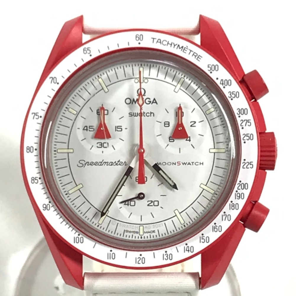 スウォッチ Swatch ムーンスウォッチ MISSION TO MARS 火星 SO33R100 オメガ OMEGA コラボ 腕時計 セラミック レッド 美品