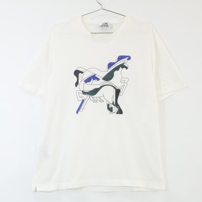 エルメス 国内正規 82-5710 コットン ホースプリント Tシャツ/カットソー M