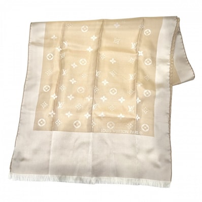 LOUIS VUITTON ルイヴィトン スカーフ モノグラム エシャルプカプリ ファッションアイテム 小物 M71051 シルク ベージュ系 レディース【中古品】