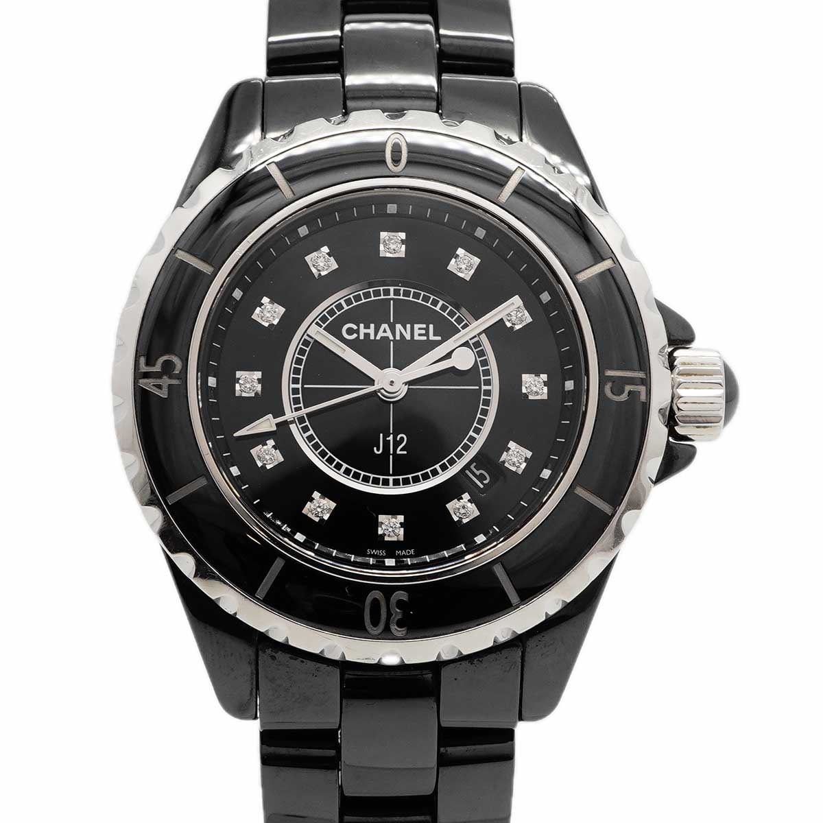 ★最終価格★SALE【6wdb0103】シャネル J12 H1625 黒文字盤【中古】腕時計 レディース