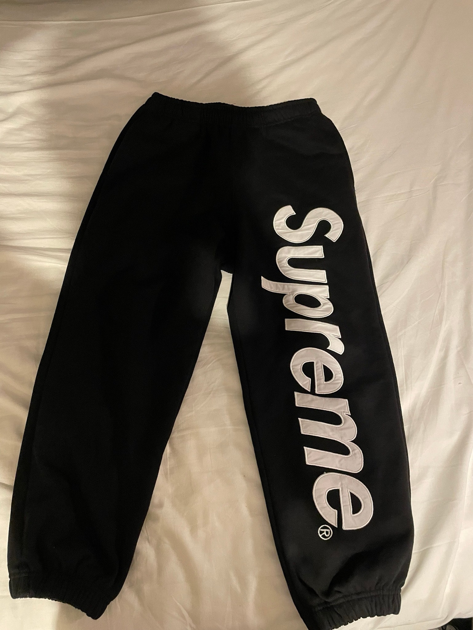Supreme Satin Applique Sweatpant (26SS) "Black"