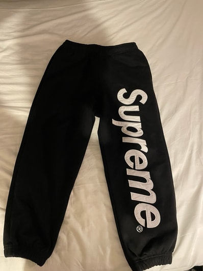 Supreme Satin Applique Sweatpant (26SS) "Black"