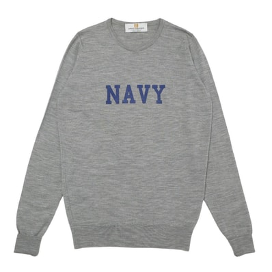 ■美品■uniform experiment × JOHN SMEDLEY ユニフォームエクスペリメント × ジョンスメドレー ニット サイズ1 クルーネック セーター イギリス製 ブランド古着【中古】20260715/RB0135