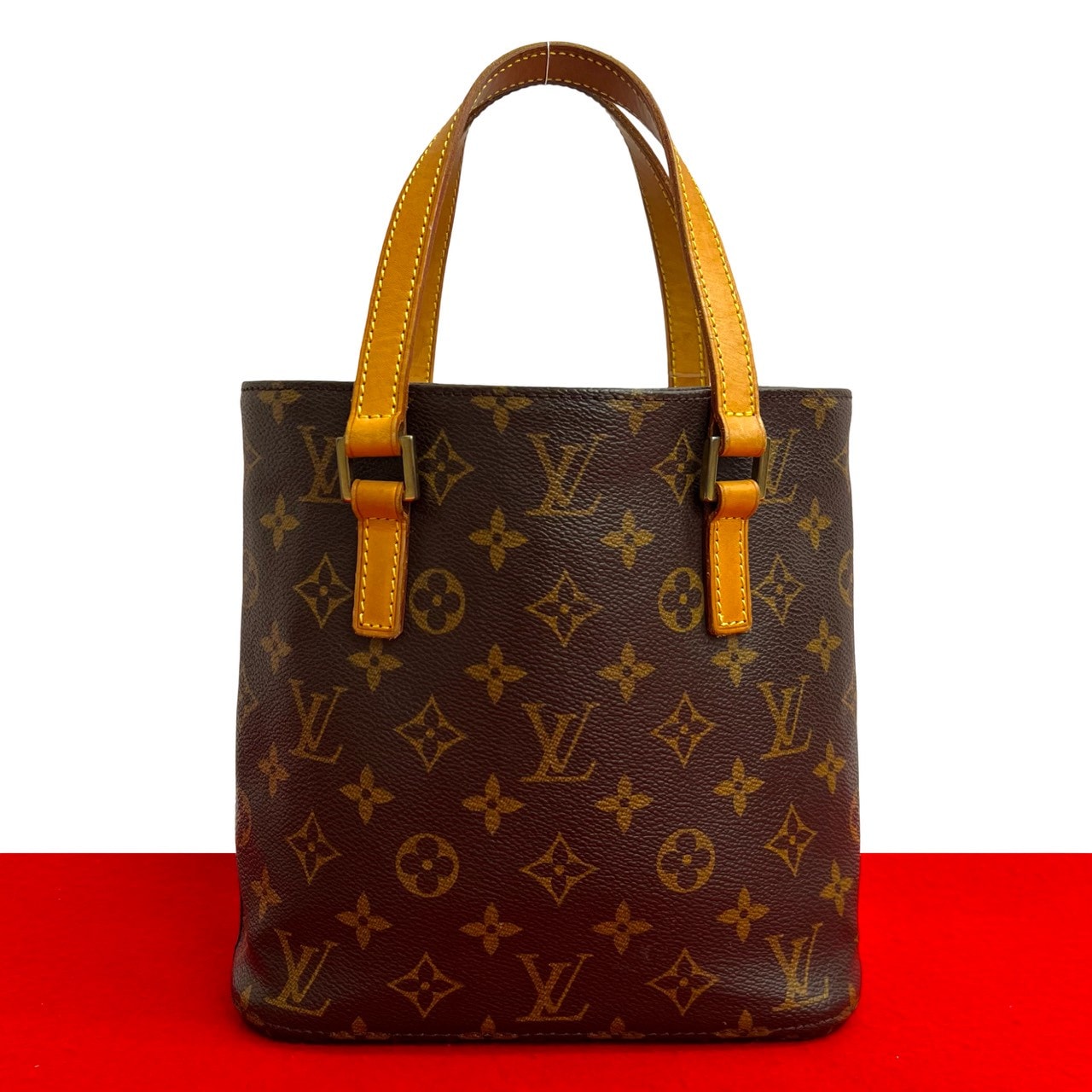 LOUIS VUITTON ルイヴィトン ヴァヴァン PM モノグラム レザー PVC ハンドバッグ ブラウン
 g93-2