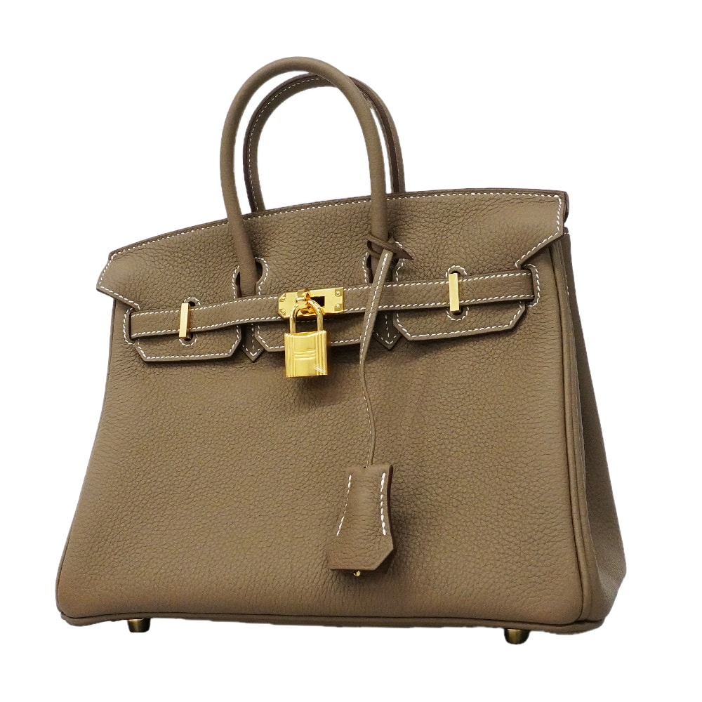 ★SALE【6he5808-g】エルメス ハンドバッグ バーキン25 トゴ エトゥープ ゴールド金具 G刻印【中古】レディース