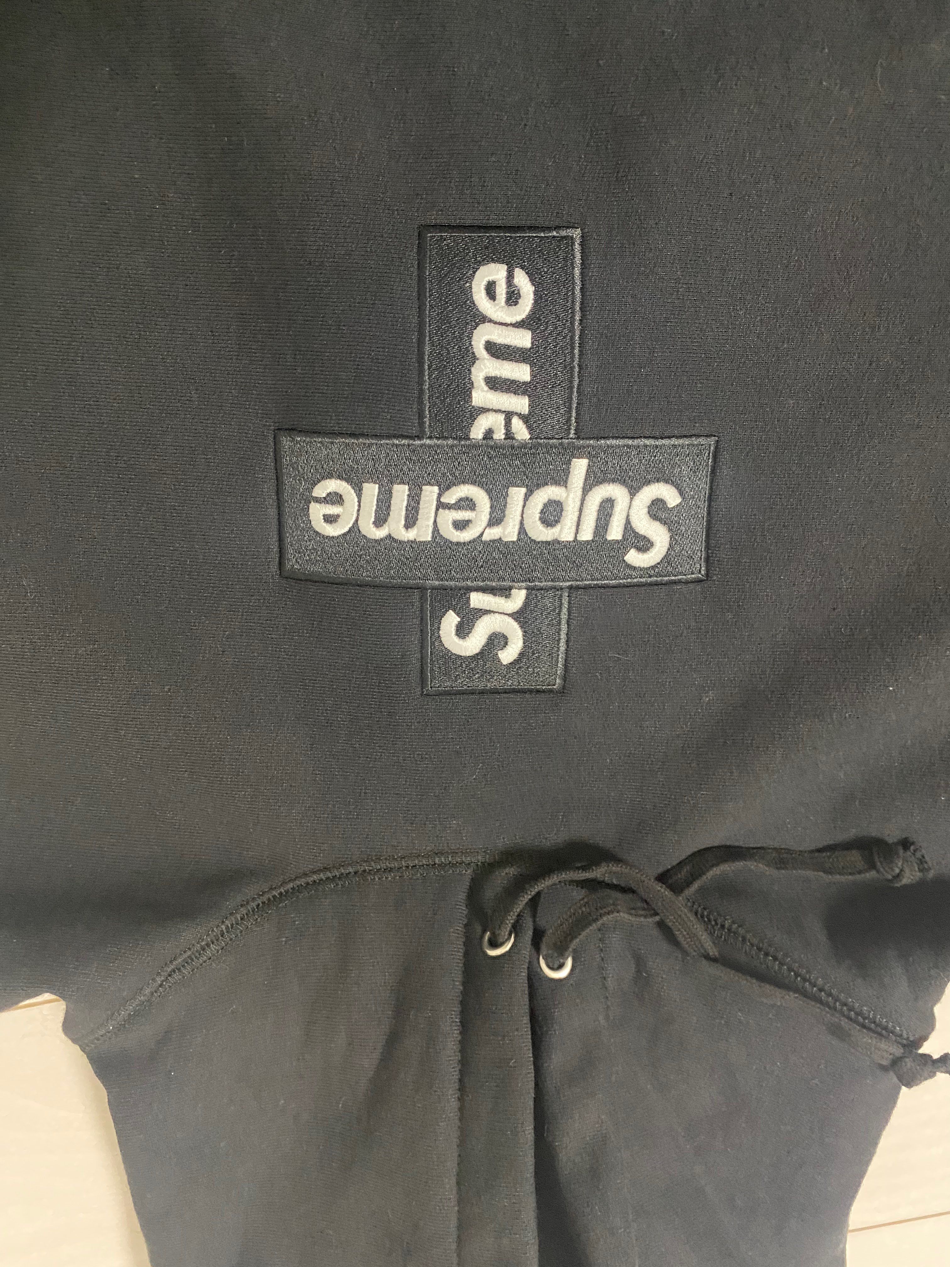 Supreme Cross Box Logo Hooded Sweatshirt "Black"
