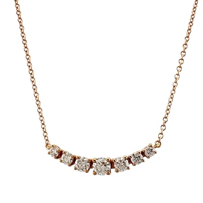 ティファニー イーストウェスト ダイヤモンド ネックレス 18金 K18ピンクゴールド ダイヤモンド レディース TIFFANY&Co. 中古