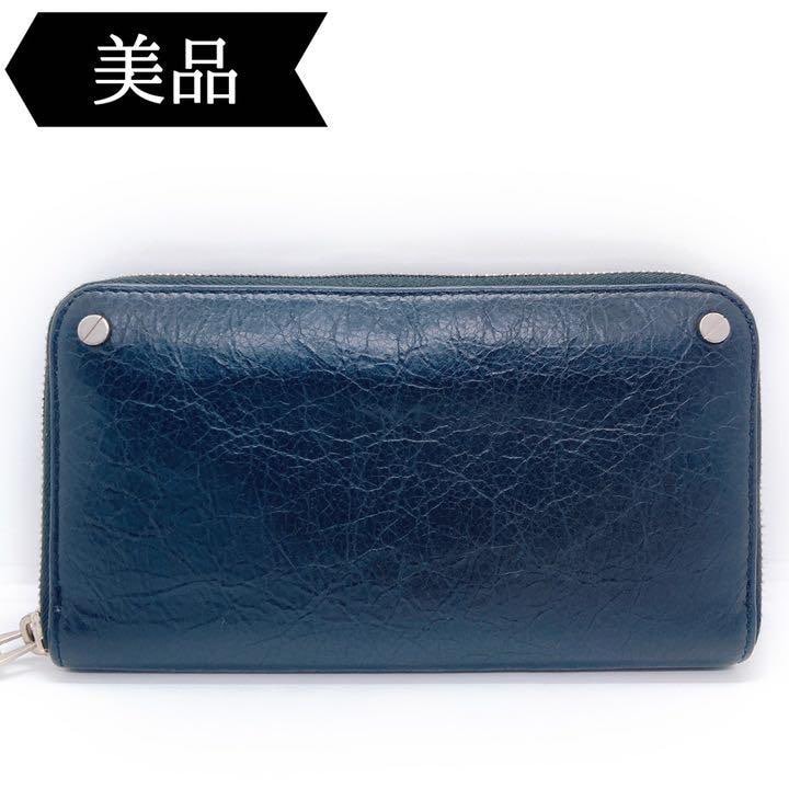 ◇バレンシアガ◇541996/レザー/ラウンドファスナー/長財布