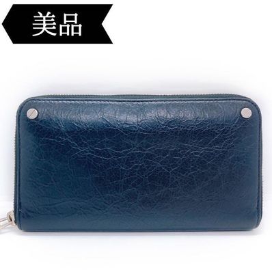 ◇バレンシアガ◇541996/レザー/ラウンドファスナー/長財布