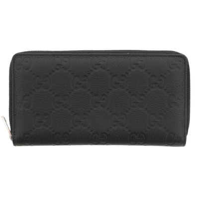 【再値下げ】 GUCCI グッチ ジップアラウンド ウォレット グッチ インプリント GGエンボス 長財布 835003 レザー ブラック ユニセックス【中古】
