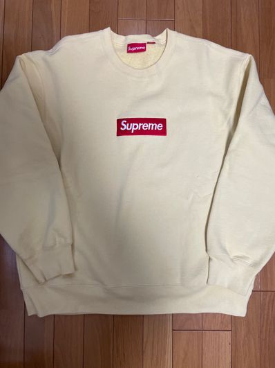 Supreme Box Logo Crewneck "Pale Yellow" (22FW)