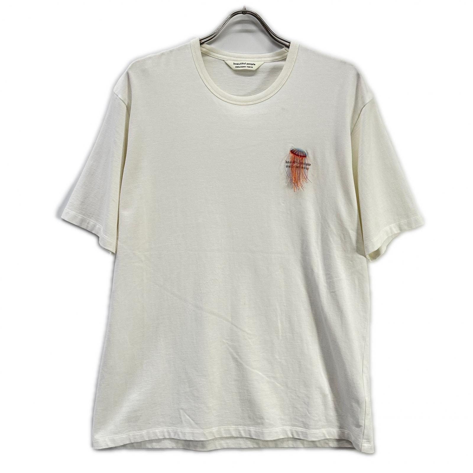 ビューティフルピープル 1345310413 ホワイト ジェリーフィッシュエンブロイダリーTシャツ 190