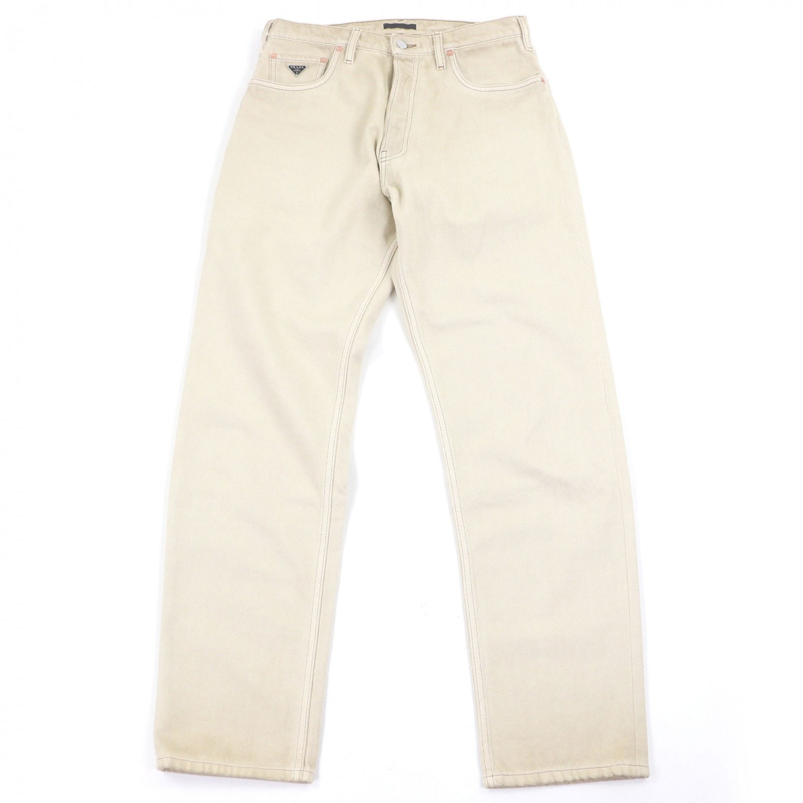 美品 プラダ デニムパンツ ベージュ メンズ 31 GEP358