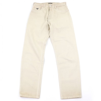 美品 プラダ デニムパンツ ベージュ メンズ 31 GEP358