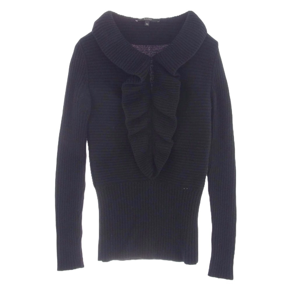 GUCCI グッチ ニット 304377 ウール フリル ニット ブラック系 XS【中古】