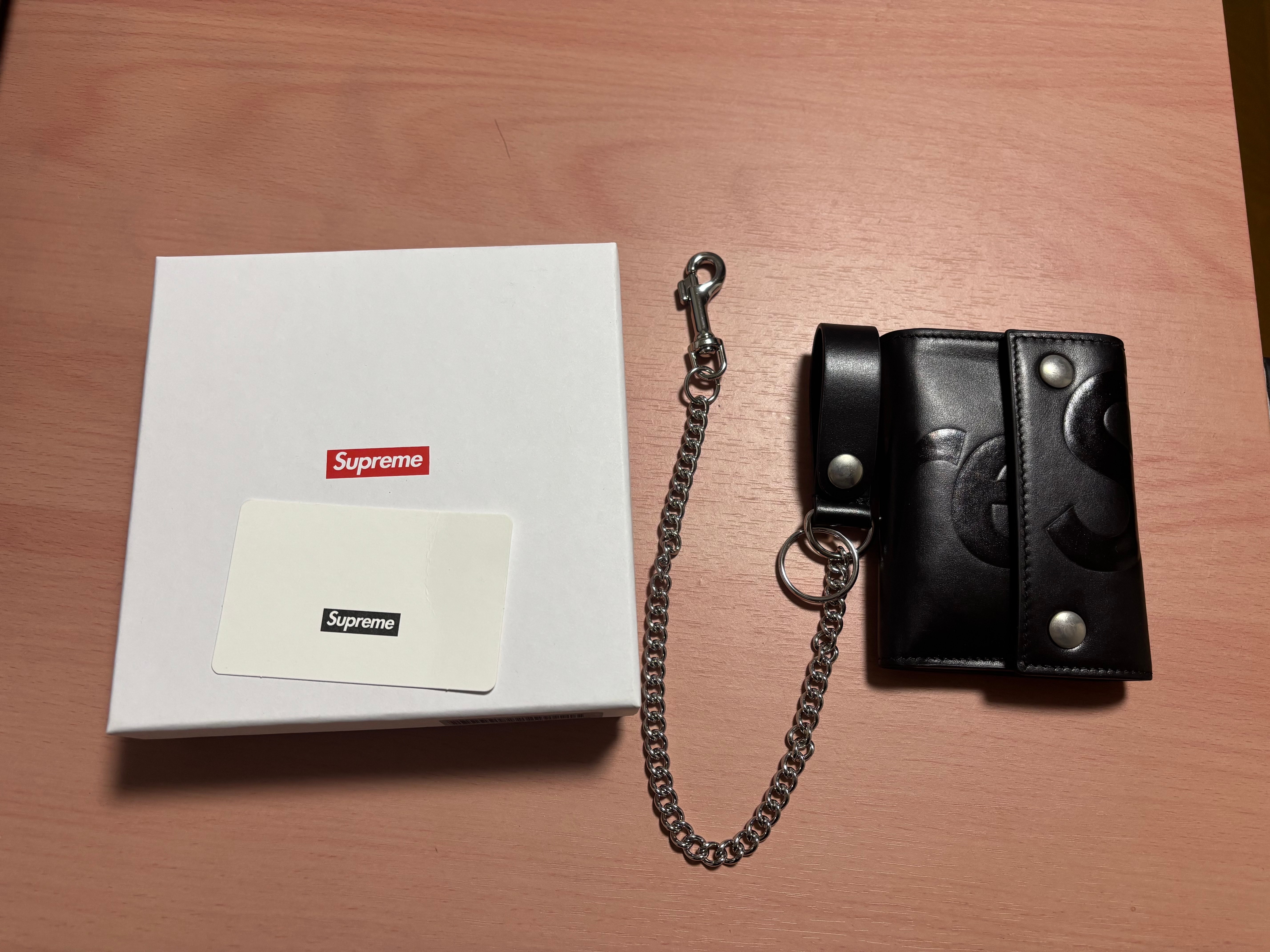 Supreme Leather Chain Wallet (25SS) "Black"
