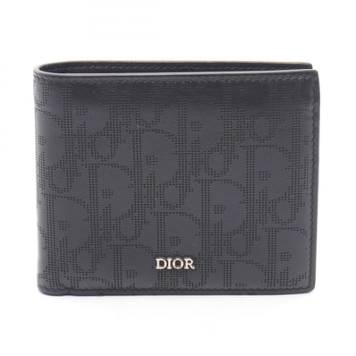 ディオール Dior オブリーク ギャラクシー 二つ折り財布 財布 レザー メンズ ブラック系 【中古】