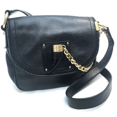 マイケルコース Michael Kors 30F6AJYM7L カギ爪 チャーム付き カバン ショルダーバッグ レザー ブラック×ゴールド金具