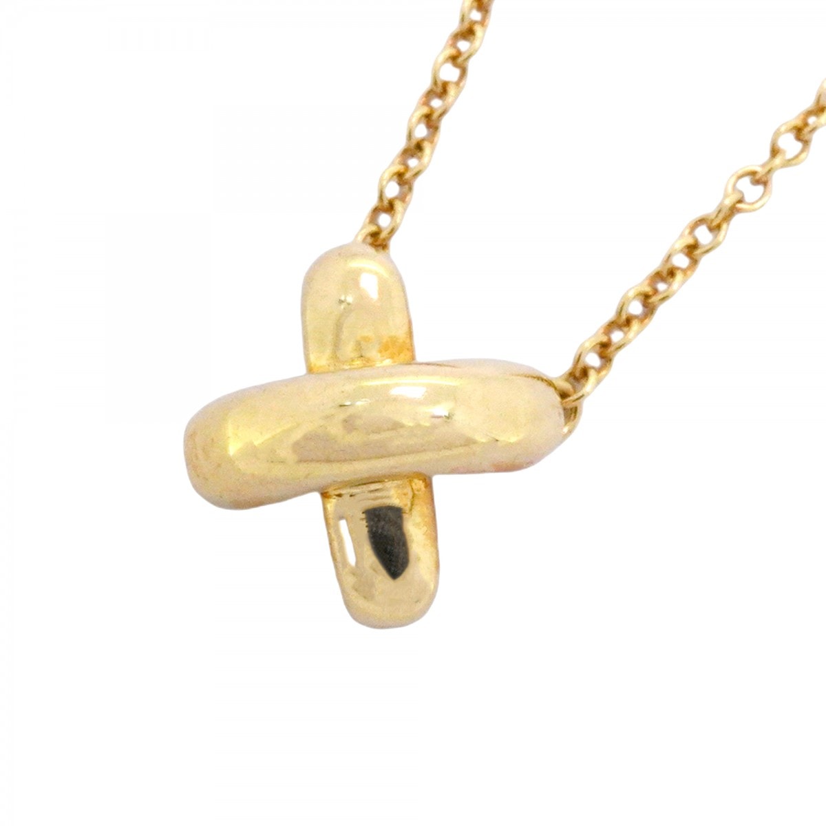 【6jdb0462】ティファニー ネックレス クロスステッチ K18YG イエローゴールド【中古】レディース