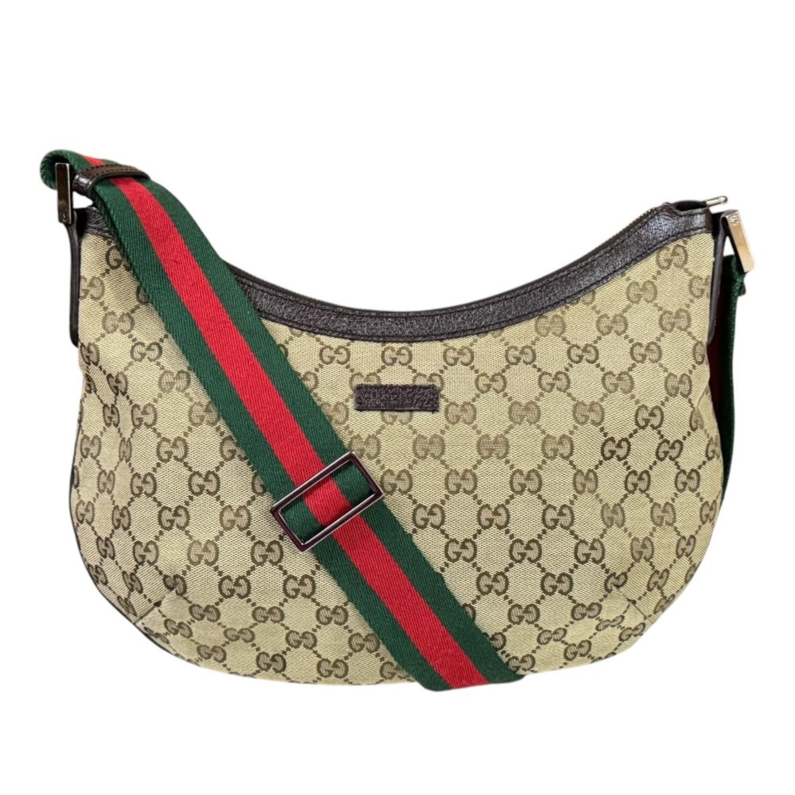 グッチ シェリーライン ショルダーバッグ GGキャンバス 181092 ベージュ レディース GUCCI  中古