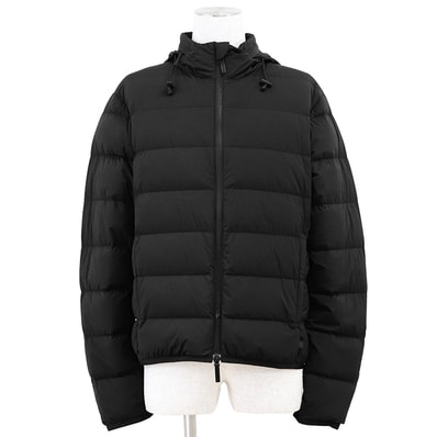 GUCCI グッチ ダウンジャケット サイズ 50 メンズ ストレッチナイロン フード収納可能 ロゴ ドローコード アウター ブラック 黒 イタリア製