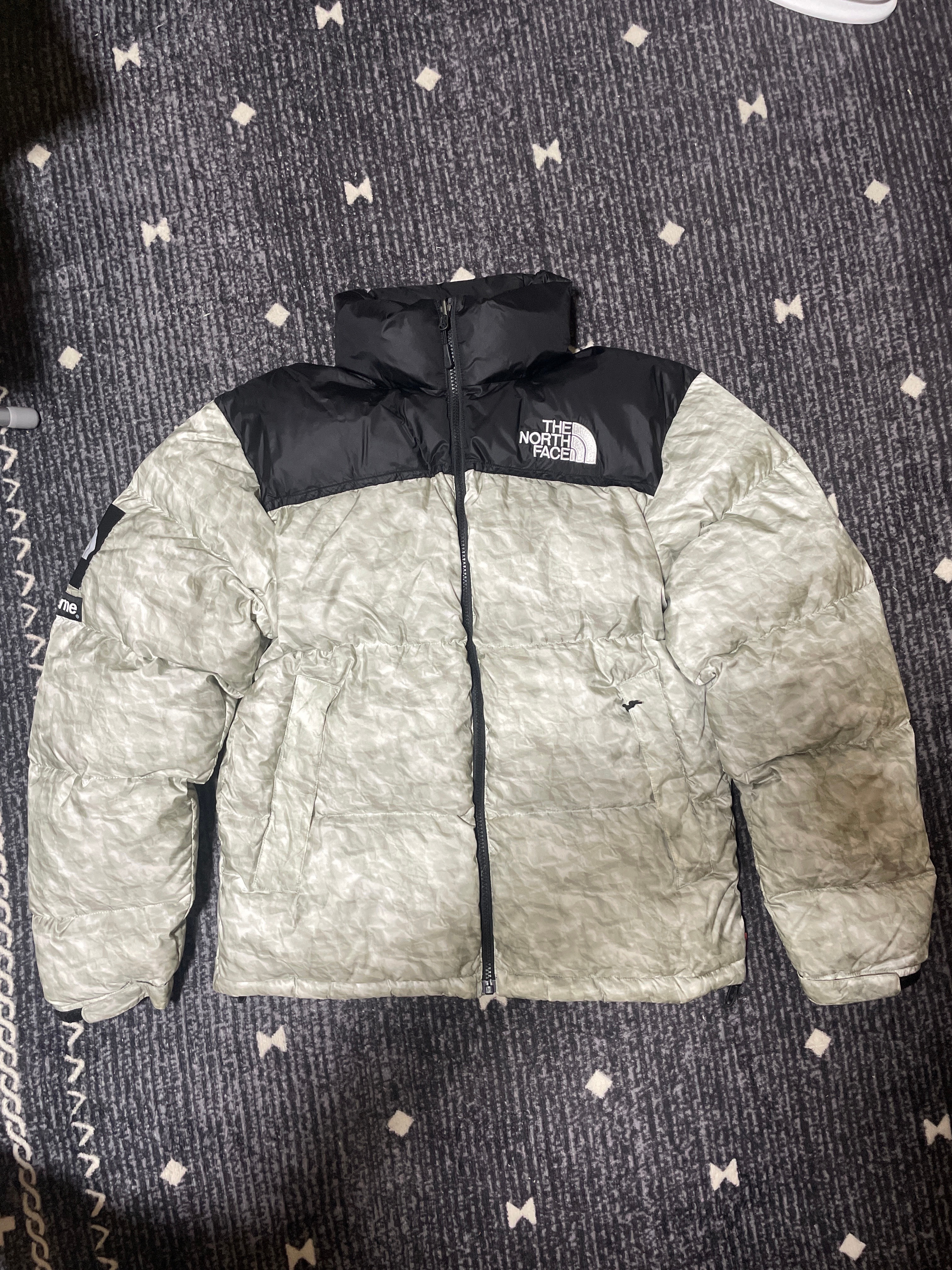 Supreme x The North Face Nuptse Jacket "White Paper Print"