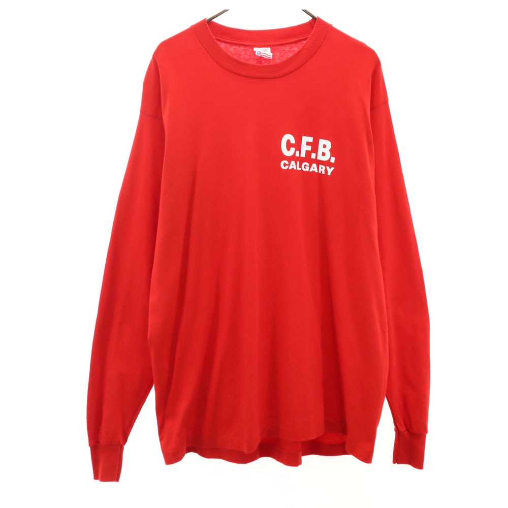 FRUIT OF THE LOOM フルーツオブザルーム 90s USA製 オールド 長袖 シングルステッチ Tシャツ XL 赤 ロンT