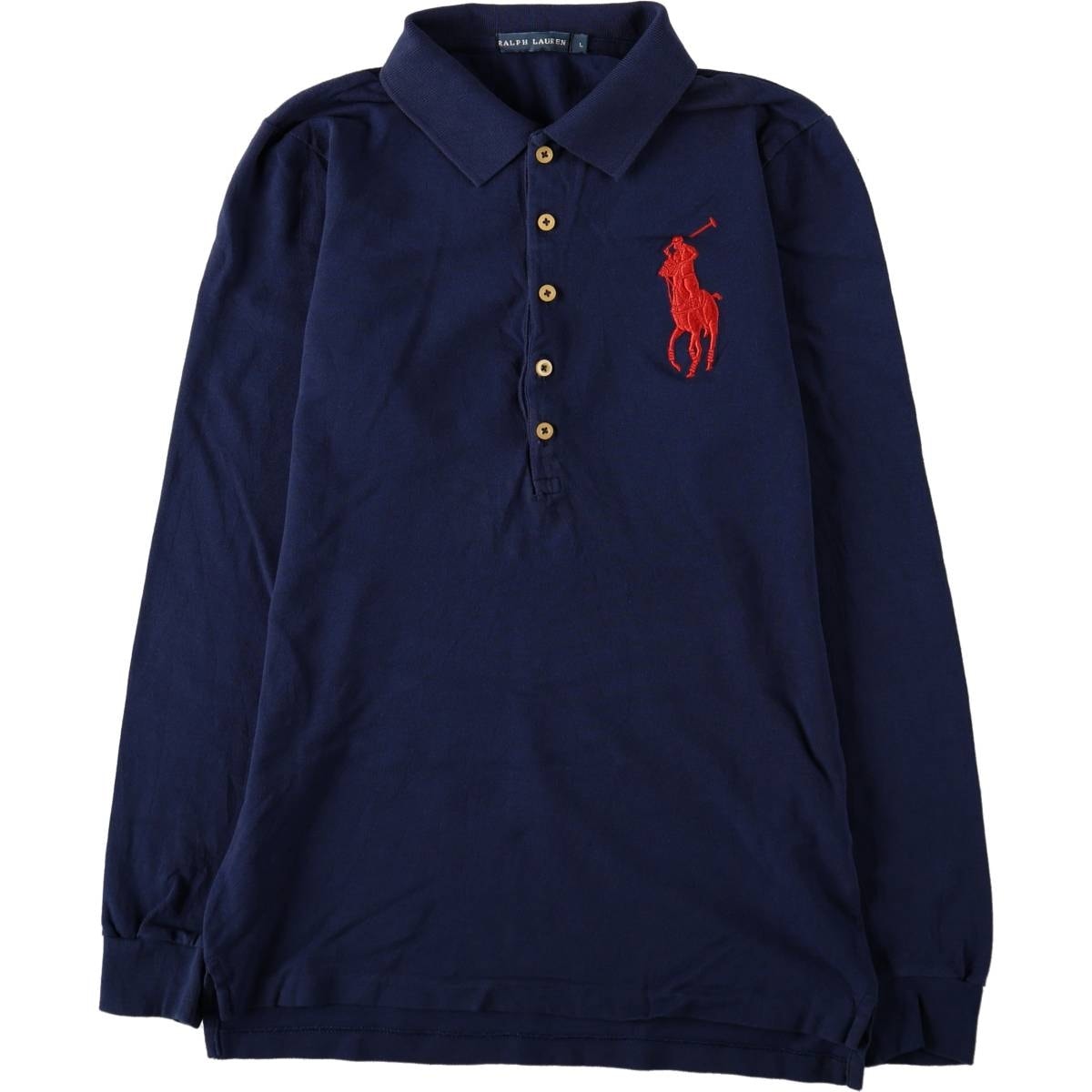 古着 ラルフローレン Ralph Lauren ビッグポニー 長袖 ポロシャツ レディースL相当/eaa672596