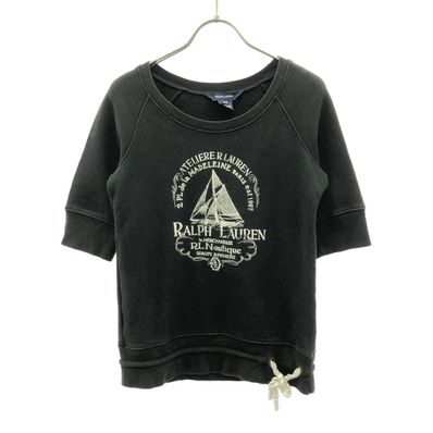 RALPH LAUREN ラルフローレン ロゴプリント 半袖 トレーナー 150 ブラック スウェット
