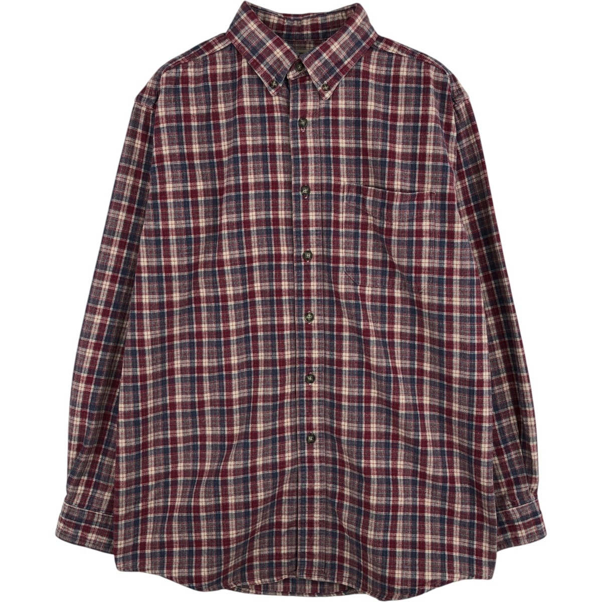 古着 90~00年代 エルエルビーン L.L.Bean 長袖 ボタンダウン ライトネルチェックシャツ カナダ製 メンズM相当 ヴィンテージ/eaa624773