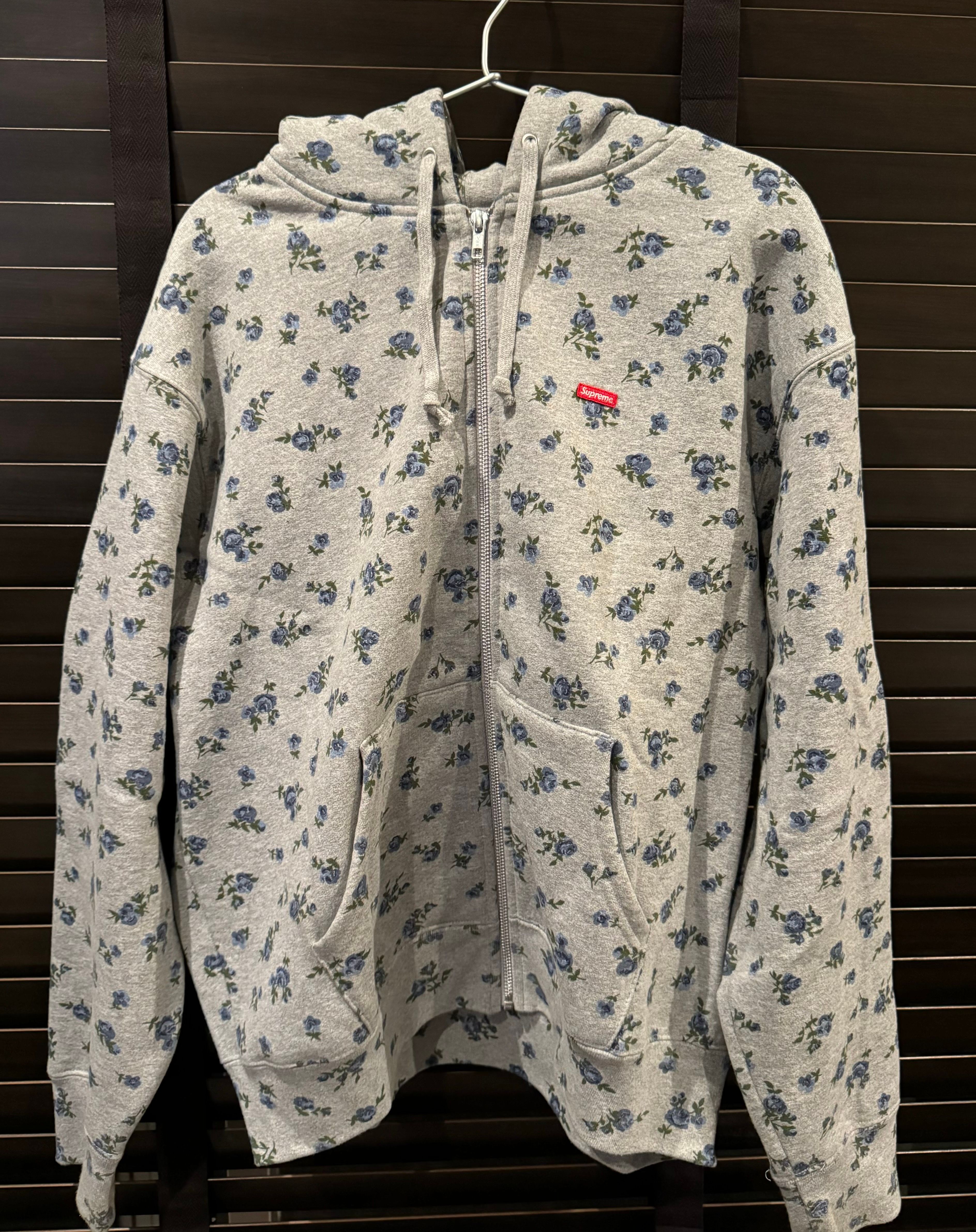 Supreme Small Box Zip Up Hooded Sweatshirt "Flowers"