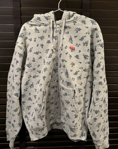 Supreme Small Box Zip Up Hooded Sweatshirt "Flowers"