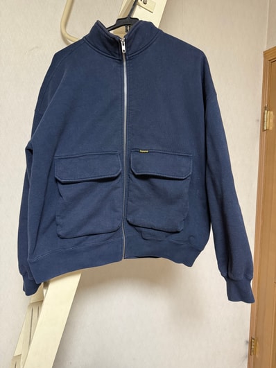 Supreme Cargo Pocket Zip Up Sweatshirt "Navy"