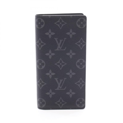 ルイ・ヴィトン LOUIS VUITTON ポルトフォイユ ブラザ モノグラムエクリプス 二つ折り長財布 財布 PVC メンズ ブラック系 M61697 【中古】