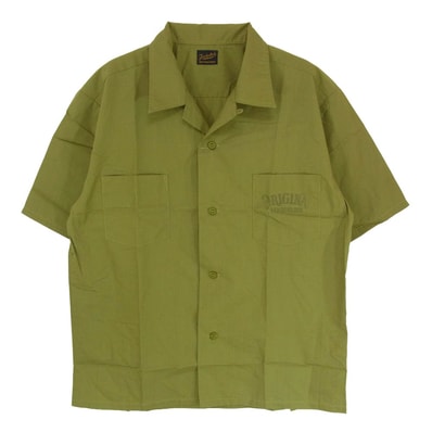 TENDERLOIN テンダーロイン 半袖シャツ T-P.P SHT SHORT 半袖 オープンカラー シャツ グリーン系 カーキ系 M【美品】【中古】
