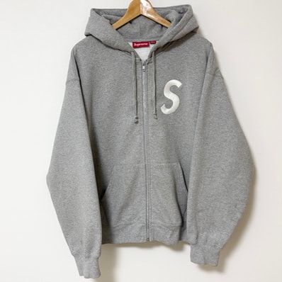 Supreme S Logo Zip Up Hooded Sweatshirt (25FW) "Heather Grey"