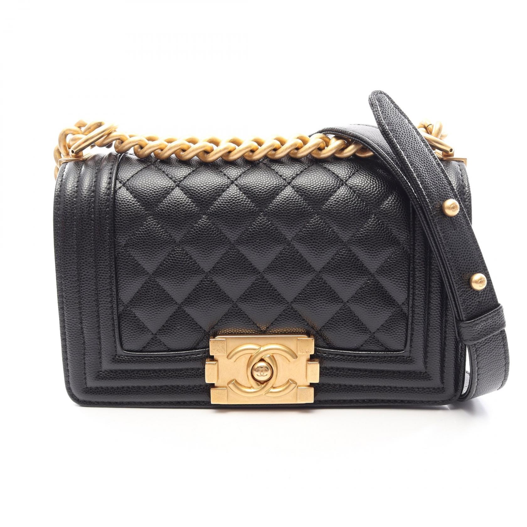 シャネル CHANEL ボーイシャネル スモール ショルダーバッグ バッグ キャビアスキン(グレインドカーフ) レディース ブラック系 A67085 【中古】