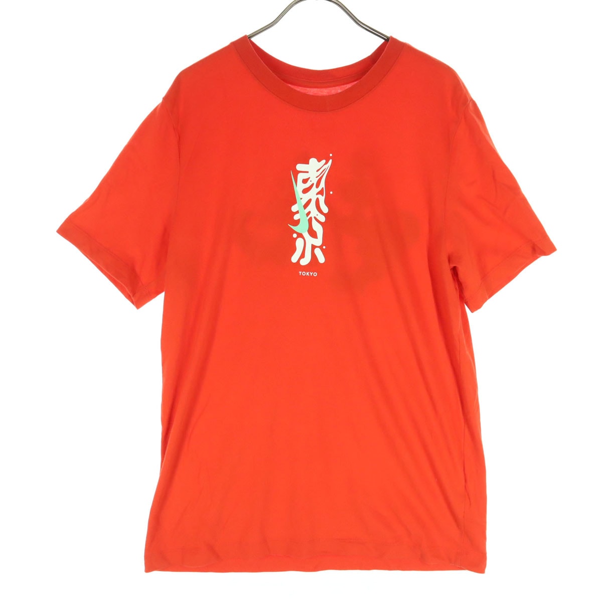 美品 NIKE ナイキ プリント柄 半袖 Tシャツ L オレンジ系