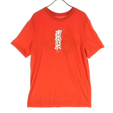美品 NIKE ナイキ プリント柄 半袖 Tシャツ L オレンジ系